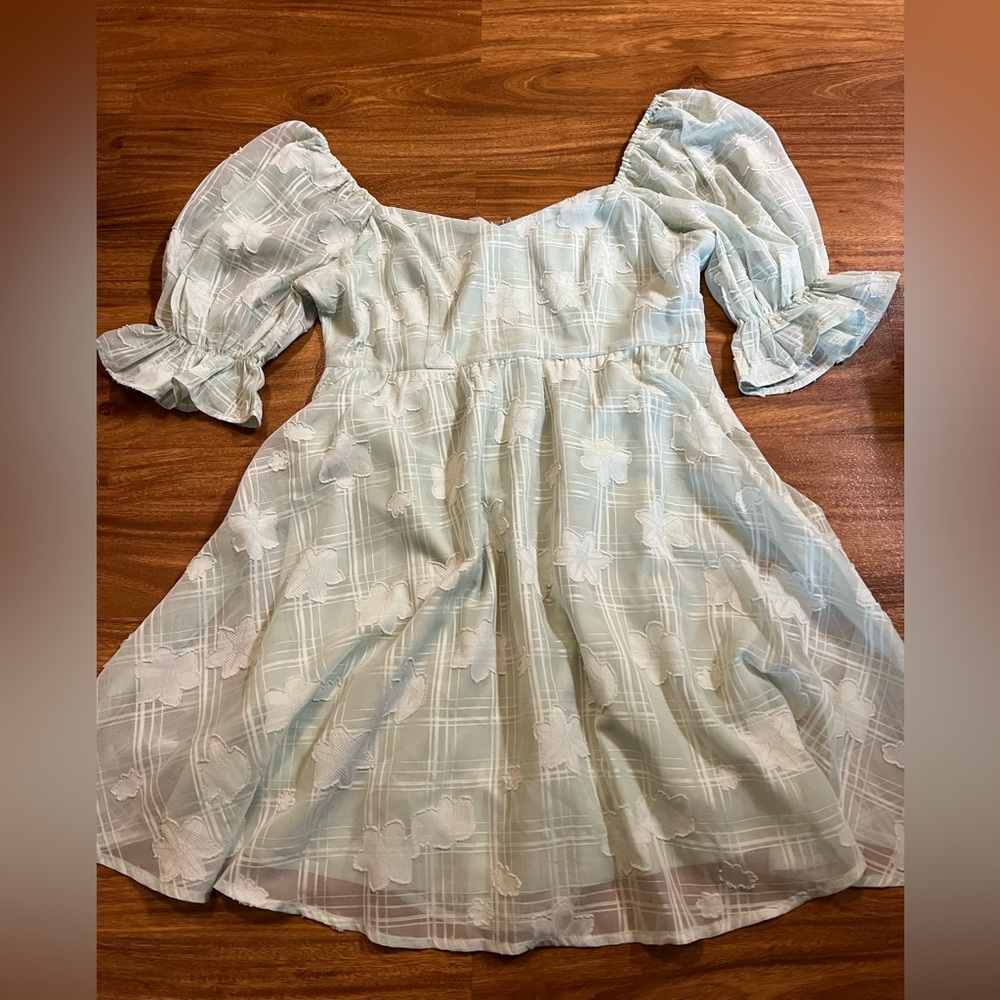 Boutique Babydoll Pastel Green Mini Dress